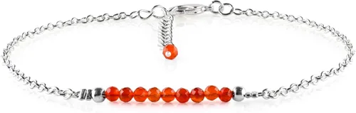 Vista 73 de YANARA Pulsera de tobillo para mujer, piedra de nacimiento natural, cuentas de piedras preciosas, tobillera delicada hecha a mano de 9 pulgadas +