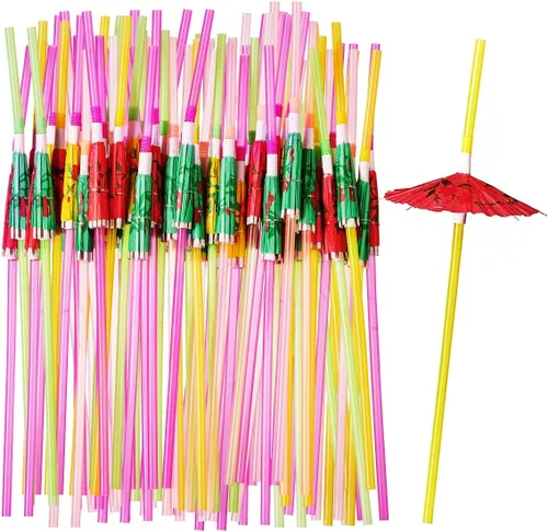 Vista 7 de Comfy Package [500 unidades] Pajitas de plástico flexibles - Palitos desechables - 7.75 pulgadas de alto - Colores surtidos