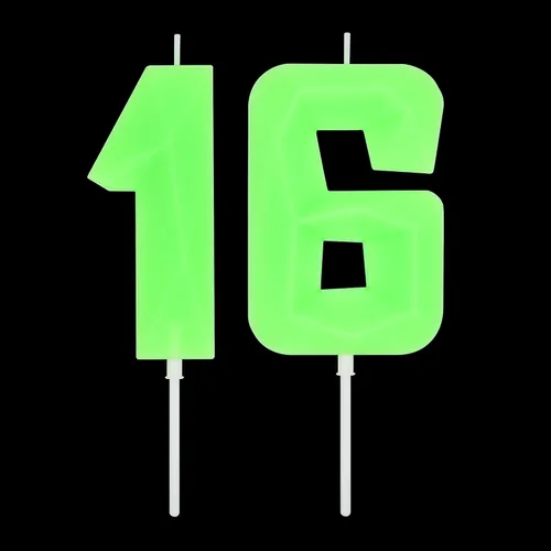 Vista 123 de DERVENTA Vela Grande de Cumpleaños Número 3D Verde Luminoso de 3.7 Pulgadas Celebración de Fiesta Aniversario Decoración Adorno para Pastel 1 Pieza