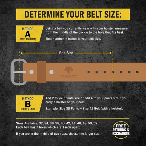 Vista 6 de Relentless Tactical Ultimate Steel Core Gun Belt Cinturón de cuero CCW con núcleo de acero Fabricado en Estados Unidos