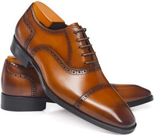 Vista 3 de Alipasinm Zapatos de vestir para hombre Oxford formales, modernos zapatos de cuero para hombre