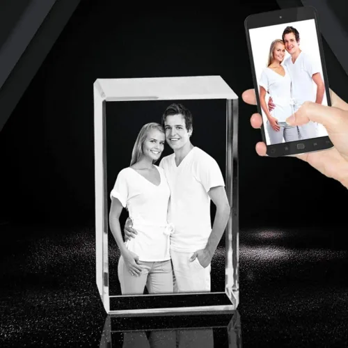 Vista 7 de jfs Marco de fotos de cristal grabado con láser 2D/3D personalizado para fotos, padre, mamá, novia, ella, él, novio, cumpleaños, aniversario