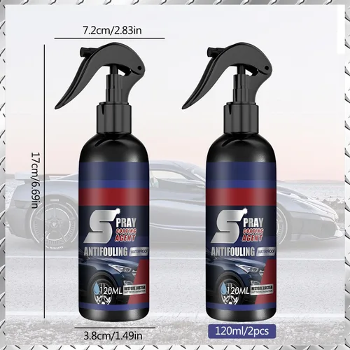 Vista 3 de Rayhong - Agente de renovación de revestimiento multifuncional, 3 en 1 aerosol de revestimiento de cerámica para automóvil, agente de renovación