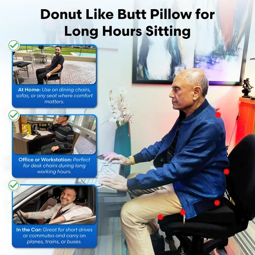 Vista 7 de ERGO21 LiquiCell - Cojín de asiento de coxis, ayuda para aliviar el dolor de coxis, dolor de ciática, soporte de espalda, almohada de trasero como