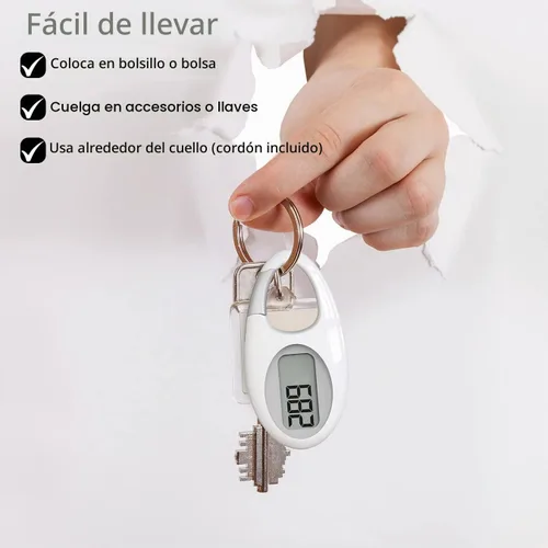 Vista 5 de Contador de pasos 3D simple, podómetro para caminar, rastreador de pasos con cordón para el cuello/mosquetón para hombres, mujeres, adolescentes