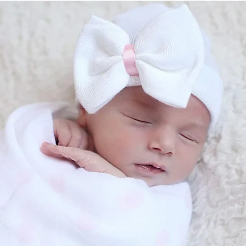 Vista 4 de Upsmile Baby Turban Hats Baby Girl Hat Newborn Turban Headwrap Infant Turban Nursery Beanie Hat