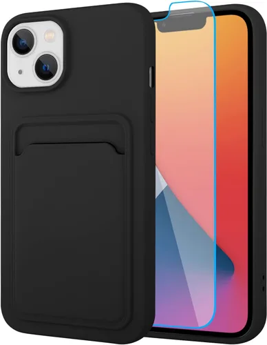 Vista 111 de MZELQ Compatible con iPhone 11 Funda TPU Soporte para Tarjetas Cubierta de Billetera, Protección de Cámara + Protector de Pantalla Funda Suave