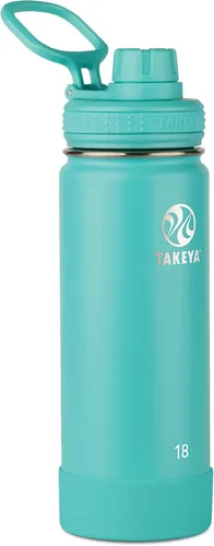 Vista 7 de Takeya Actives Botella de Agua con Tapa de Boquilla, Botella con Doble Aislamiento de Acero Inoxidable, Apta para Lavavajillas y Sin BPA, Botella