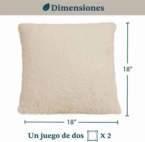 Vista 8 de PAVILIA Fundas de almohada esponjosas de color marfil crema, fundas de almohada decorativas para cama, sofá, funda de cojín de piel sintética suave