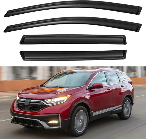 Vista 32 de YQAUTEC - Viseras para ventana, protectores contra la lluvia, compatibles con Subaru WRX 2015-2021, deflectores de viento para ventanas, viseras