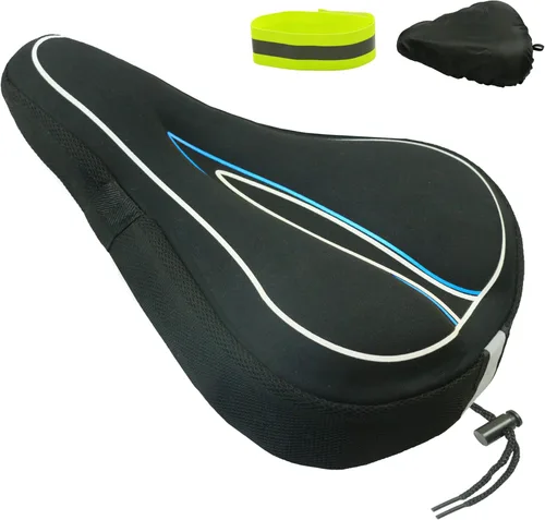 Vista 9 de Geronmine Funda de Asiento de Bicicleta de Gel Acolchada Cubiertas de Sillín de Bicicleta para Mujeres y Hombres, Funda de Cojín de Asiento