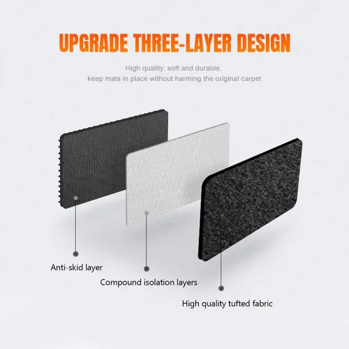 Vista 4 de Tapete de nailon para automóvil Mazda 3 2010-2013, negro, 4 unidades Durable, Soft, Lightweight, Three-Layer, Precision Stitching, Anti-slip, Easy
