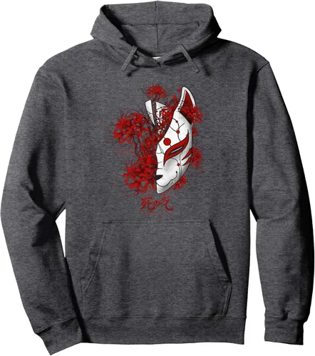 Vista 4 de Sudadera con capucha de anime con diseño de lirio de araña japonesa en suave grunge, Negro, S