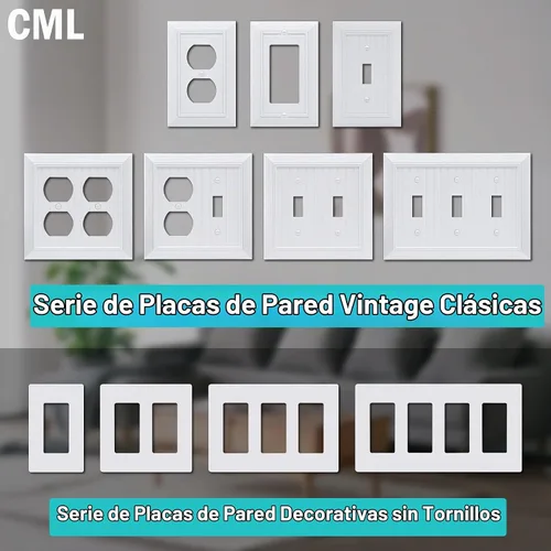 Vista 8 de CML Classic - Placa de pared para interruptor de luz de palanca de 3