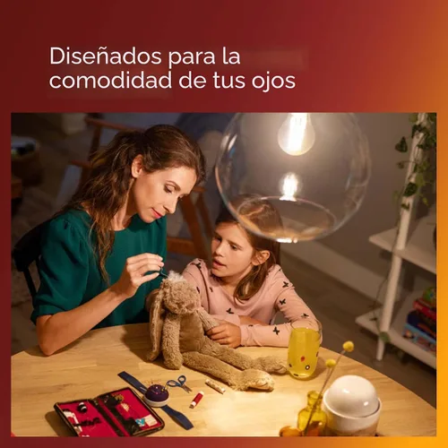 Vista 10 de PHILIPS LED 60 W A19 Vintage Edison Espiral Amber, 1 paquete 400 lúmenes, regulable, luz sin parpadeo, EyeComfort, hasta 15000 horas de vida útil