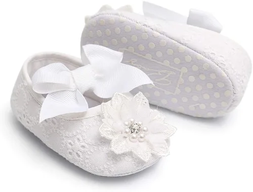 Vista 5 de Ohwawadi Zapatos de bebé para niña zapatos planos Mary Jane de princesa para vestido de boda zapatos de cuna para recién nacidos bebés bebés