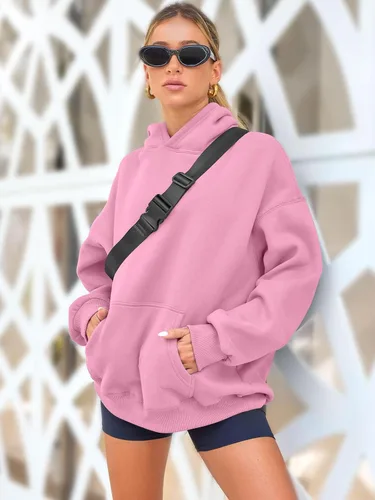 Vista 18 de AUTOMET Sudaderas de gran tamaño con capucha de forro polar para mujer, camisas de manga larga, sudaderas con bolsillo para otoño 2025