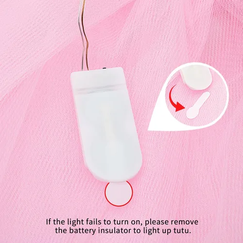 Vista 5 de Aohhy 2-8 Years Baby Girls Light Up LED Tutu Skirt Fairy tutu Kid Fancy Party Costume Ballet Layered Dress