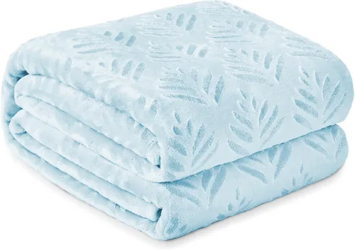 Vista 15 de Exclusivo Mezcla Manta de Vellón Tamaño King para Cama, Mantas Súper Suaves y Acogedoras para Uso Durante Todas las Estaciones, Patrón de Hojas