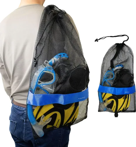 Vista 5 de Scuba Choice Mesh Drawstring Bag for Diving & Snorkeling – Lightweight, Quick-Dry Gear Sack for Mask, Fins and Snorkels