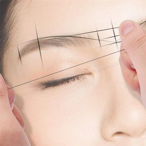 Vista 4 de CHUSE Cuerda de mapeo de cejas para microblading, preentintada, hilo fino de carbón de bambú de 66 pies (65.6 ft) - 0.039 in