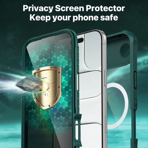 Vista 218 de CENHUFO Funda de privacidad para iPhone 11 Pro, funda de cuerpo completo con protector de pantalla de privacidad de vidrio templado 9H integrado