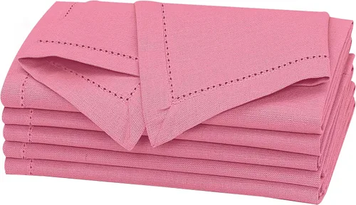 Vista 14 de Ruvanti Juego de 6 Servilletas de Lino, Servilletas de Tela de 18x18 pulgadas, Servilletas de Tela de Mezcla de Algodón y Lino Lavables, Suaves Negro