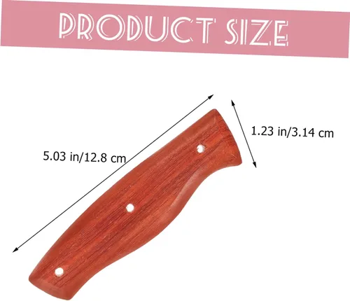 Vista 8 de DOITOOL Mango de cuchillo de madera maciza de repuesto para cuchillos de cocina, cómodo mango de madera ergonómico para fabricación de cuchillos