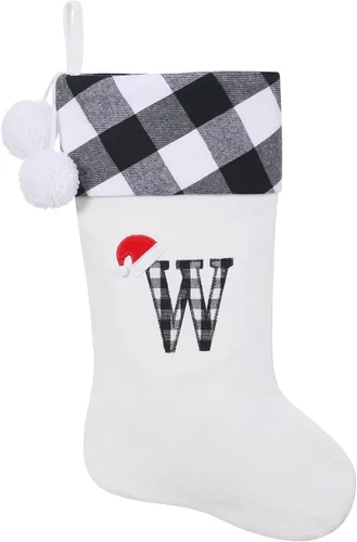 Vista 46 de Calcetines de Navidad bordados con monograma inicial de 20 pulgadas, decoración de Navidad, calcetines personalizados, decoración de temporada