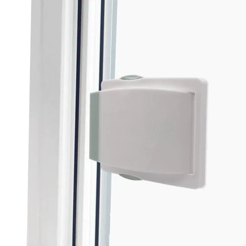 Vista 2 de Goodv Cerradura de puerta corrediza para ventana a prueba de niños, 2 paquetes grises