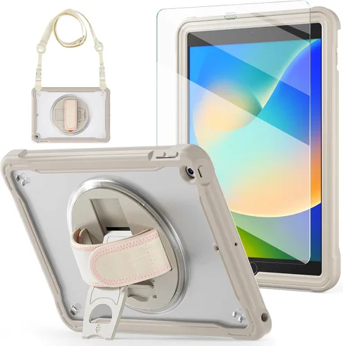 Vista 14 de BLOSOMEET Funda transparente para iPad de 9ª/8ª/7ª generación 2021/2020/2019 de 10.2 pulgadas con protector de pantalla de vidrio templado y soporte