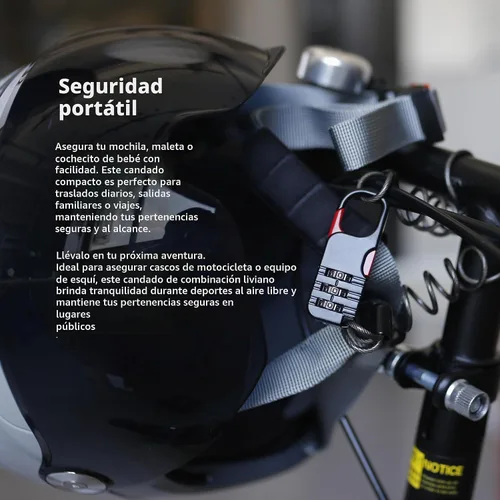 Vista 6 de Candado de esquí de combinación pequeña con cable retráctil (cable de 3 pies/91cm), cerraduras de cable delgadas con combinación para equipaje