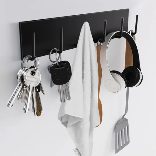 Vista 9 de 2 soportes magnéticos para llaves para refrigerador con 10 ganchos, soporte magnético para utensilios para pared, organizador de ganchos colgadores