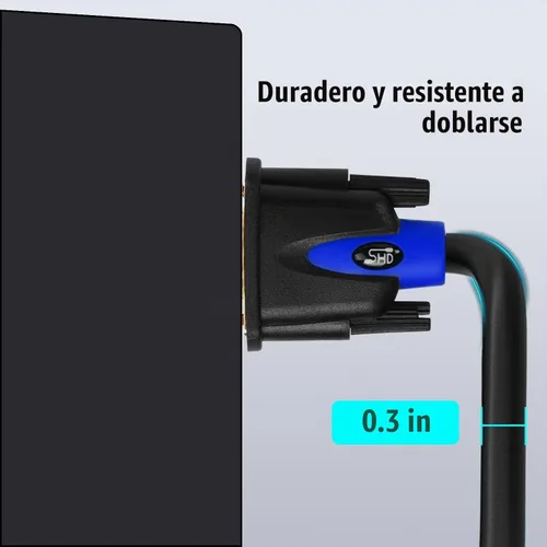 Vista 4 de SHD Cable VGA, VGA a VGA HD15 Cable de monitor para PC portátil TV proyector-3 pies