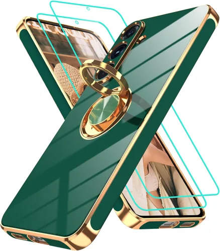 Vista 326 de Funda para Motorola Moto G 5G 2024: Funda Moto G Play 5G 2024 con 2 piezas de protectores de pantalla, soporte de anillo de rotación de 360°