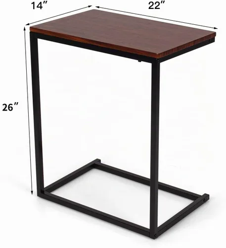 Vista 3 de Tangkula soporte para laptop, mesa portátil de extremo para sofá, mobiliario de oficina y hogar.