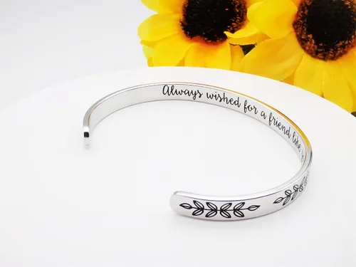 Vista 44 de Pulseras inspiradoras para mujer, joyería de acero inoxidable, con refranes, pulsera motivacional con mensaje oculto, pulseras grabadas para mejor