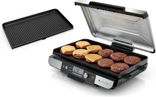 Vista 10 de Ninja Plancha y parrilla de interior, 14 pulgadas, parrilla eléctrica, para bistec, hamburguesas, salmón, verduras y más, plancha para panqueques