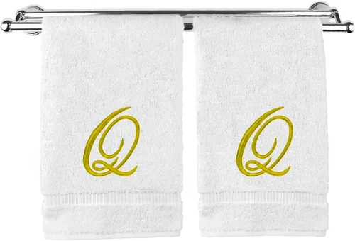 Vista 150 de Toalla de mano con monograma, regalo personalizado, 16 x 30 pulgadas, extra absorbente, 100% algodón turco, acabado de rizo suave, para baño, cocina