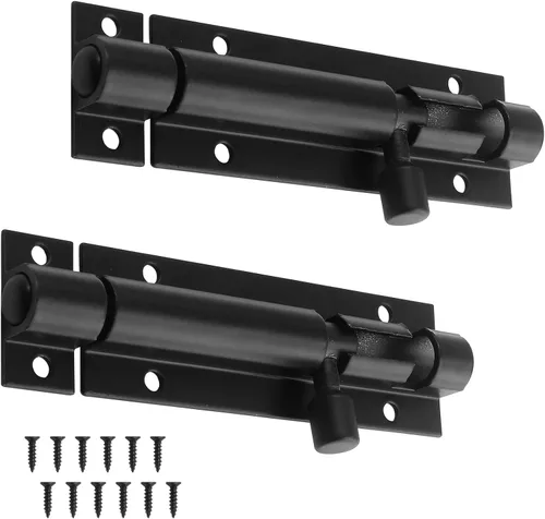 Vista 8 de Bivethoi 2 piezas de cerrojo de barril de 2 pulgadas, herrajes negros para puerta, pequeño pestillo deslizante para puerta de garaje