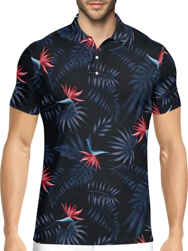 Vista 46 de HIVICHI Camisas de golf divertidas para hombre con patrón estampado loco colorido y novedad de alto rendimiento que absorbe la humedad, camisa tipo
