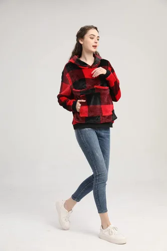 Vista 2 de LINYUCHEN Sudadera con capucha para gatos, bolsa grande para mascotas, para cachorros y gatitos, para mujer