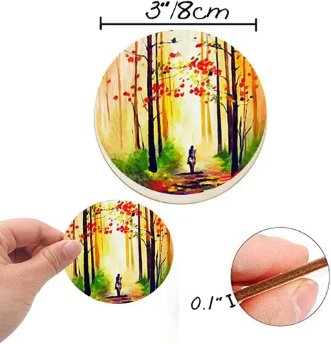 Vista 2 de 100 círculos de madera de 3 pulgadas, círculos de madera sin terminar, recortes de disco redondos en blanco para manualidades, pintura, tinción