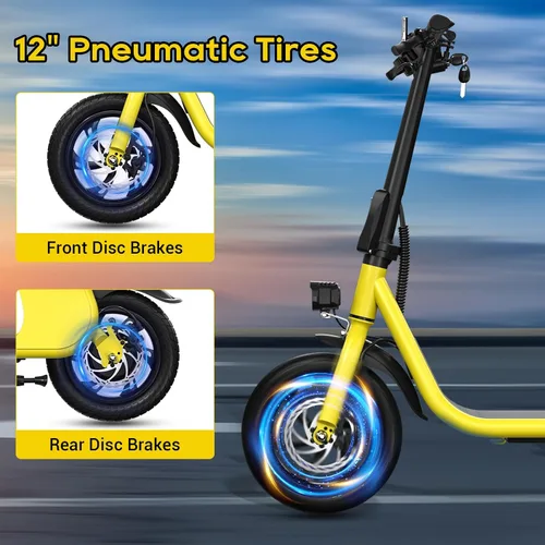 Vista 4 de RIDWIND Electric Scooter with Seat for Adults, 450W Motor Foldable E Scooter for Adults with LCD Display,15.5MPH, 20 Miles Range, Max Load 265LB