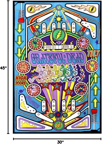 Vista 3 de Sunshine Joy 3D Grateful Dead Mini Tapestry Pinball Machine Arte de pared 30x45 pulgadas