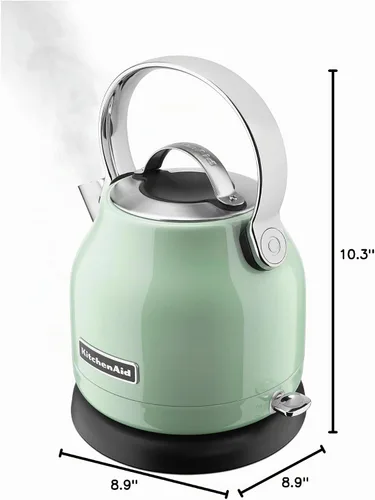 Vista 6 de KitchenAid Kek1222TB hervidor de agua eléctrico, 40.5 onzas, color Twilight Blue, Pistacho Tapa extraíble para un fácil llenado, diseño de acero