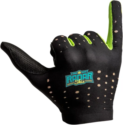 Vista 4 de Radar Men's Range Water Sports Gloves - Amara Grip Palm, Perforated Nylon Backhand, Thumb Bumper Protection, Lightweight Stretch Fit Design