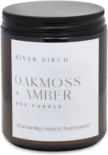 Vista 22 de River Birch Candles - Vela perfumada de almendra y miel Velas en tarro de ámbar de soja de primera calidad, totalmente naturales, no tóxicas, 8.5