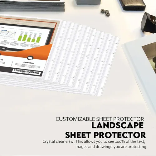 Vista 3 de PERFORMORE Paquete de 10 protectores pesados de hojas de paisaje de 8.5 x 14 pulgadas, fundas de papel legal, calidad de archivo transparente