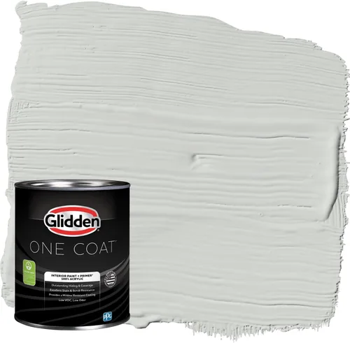 Vista 45 de Glidden Pintura Interior + Imprimación: Gris/Plata Antigua, Una Capa, Satinado, 1 Galón